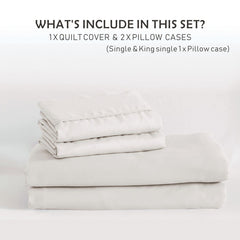 3 Piece Hotel Soft Microfiber Quilt Cover Set-2000TC Duvet/Donna Cover Set & Pillowcases -1 Quilt Cover Zipper Closure & 1 x 