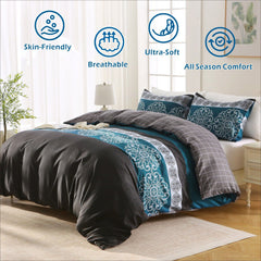 3 Piece Hotel Soft Microfiber Quilt Cover Set-2000TC Duvet/Donna Cover Set & Pillowcases -1 Quilt Cover Zipper Closure & 1 x 