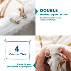 3 Piece Hotel Soft Microfiber Quilt Cover Set-2000TC Duvet/Donna Cover Set & Pillowcases -1 Quilt Cover Zipper Closure & 1 x 