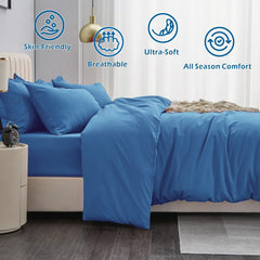 3 Piece Hotel Soft Microfiber Quilt Cover Set-2000TC Duvet/Donna Cover Set & Pillowcases -1 Quilt Cover Zipper Closure & 1 x 