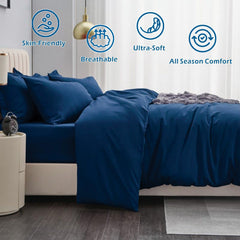 3 Piece Hotel Soft Microfiber Quilt Cover Set-2000TC Duvet/Donna Cover Set & Pillowcases -1 Quilt Cover Zipper Closure & 1 x 
