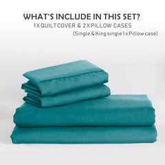3 Piece Hotel Soft Microfiber Quilt Cover Set-2000TC Duvet/Donna Cover Set & Pillowcases -1 Quilt Cover Zipper Closure & 1 x 