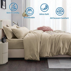 3 Piece Hotel Soft Microfiber Quilt Cover Set-2000TC Duvet/Donna Cover Set & Pillowcases -1 Quilt Cover Zipper Closure & 1 x 