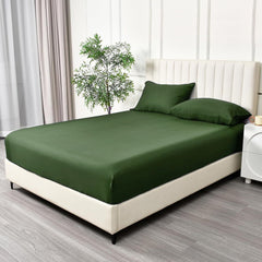 3 Piece Fitted Sheet Set- Fitted Sheet & Pillowcases -Breathable Bedding - Wrinkle, Fade, Stain Resistant- 40cm Deep Pocket F