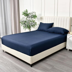 3 Piece Fitted Sheet Set- Fitted Sheet & Pillowcases -Breathable Bedding - Wrinkle, Fade, Stain Resistant- 40cm Deep Pocket F