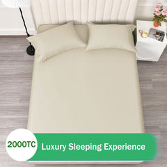 3 Piece Fitted Sheet Set- Fitted Sheet & Pillowcases -Breathable Bedding - Wrinkle, Fade, Stain Resistant- 40cm Deep Pocket F