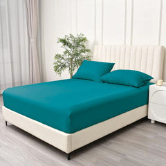 3 Piece Fitted Sheet Set- Fitted Sheet & Pillowcases -Breathable Bedding - Wrinkle, Fade, Stain Resistant- 40cm Deep Pocket F