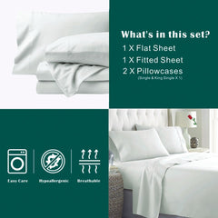 4 Piece Bed Sheet Set- Bedding Sheets & Pillowcases -Breathable Bedding - Wrinkle, Fade, Stain Resistant-Deep Pocket Flat Fit