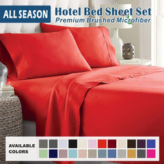 4 Piece Bed Sheet Set- Bedding Sheets & Pillowcases -Breathable Bedding - Wrinkle, Fade, Stain Resistant-Deep Pocket Flat Fit