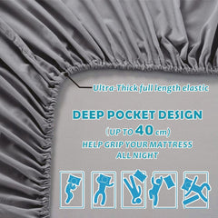 4 Piece Bed Sheet Set- Bedding Sheets & Pillowcases -Breathable Bedding - Wrinkle, Fade, Stain Resistant-Deep Pocket Flat Fit