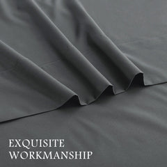 4 Piece Bed Sheet Set- Bedding Sheets & Pillowcases -Breathable Bedding - Wrinkle, Fade, Stain Resistant-Deep Pocket Flat Fit