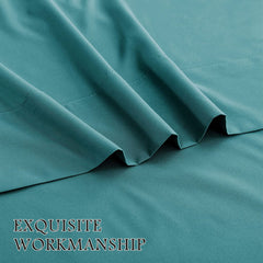 4 Piece Bed Sheet Set- Bedding Sheets & Pillowcases -Breathable Bedding - Wrinkle, Fade, Stain Resistant-Deep Pocket Flat Fit