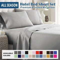 4 Piece Bed Sheet Set- Bedding Sheets & Pillowcases -Breathable Bedding - Wrinkle, Fade, Stain Resistant-Deep Pocket Flat Fit