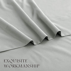 4 Piece Bed Sheet Set- Bedding Sheets & Pillowcases -Breathable Bedding - Wrinkle, Fade, Stain Resistant-Deep Pocket Flat Fit