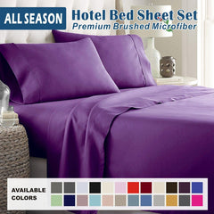 4 Piece Bed Sheet Set- Bedding Sheets & Pillowcases -Breathable Bedding - Wrinkle, Fade, Stain Resistant-Deep Pocket Flat Fit
