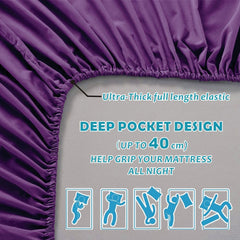 4 Piece Bed Sheet Set- Bedding Sheets & Pillowcases -Breathable Bedding - Wrinkle, Fade, Stain Resistant-Deep Pocket Flat Fit