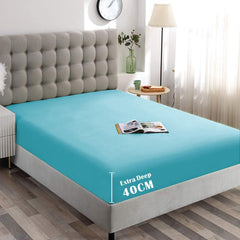 Hotel Quality Fitted Sheet - 1 Piece Fitted Sheet  -Breathable Bedding - Wrinkle, Fade, Stain Resistant- 16inch/40cm Deep Poc