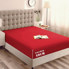 Hotel Quality Fitted Sheet - 1 Piece Fitted Sheet  -Breathable Bedding - Wrinkle, Fade, Stain Resistant- 16inch/40cm Deep Poc