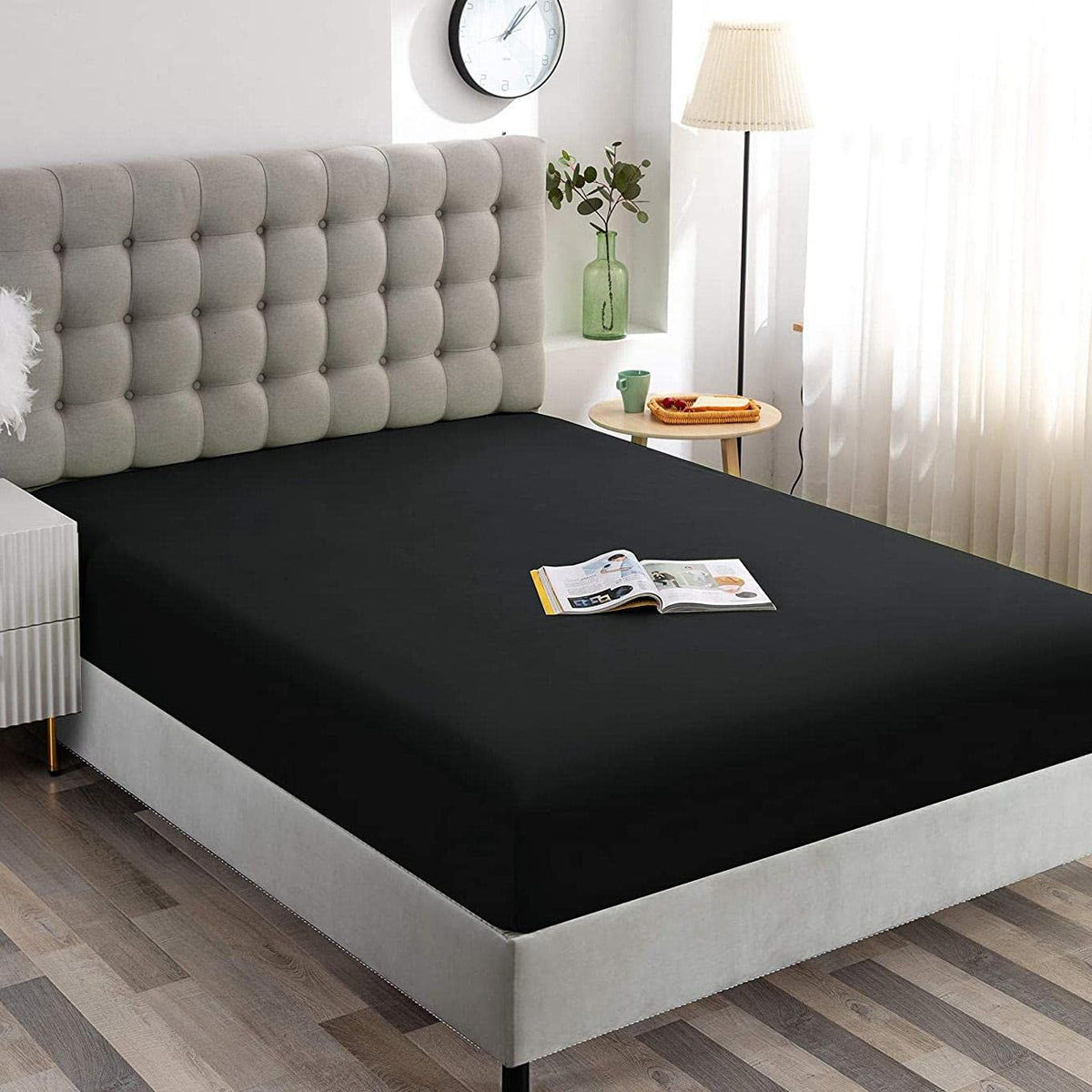 Hotel Quality Fitted Sheet - 1 Piece Fitted Sheet  -Breathable Bedding - Wrinkle, Fade, Stain Resistant- 16inch/40cm Deep Poc