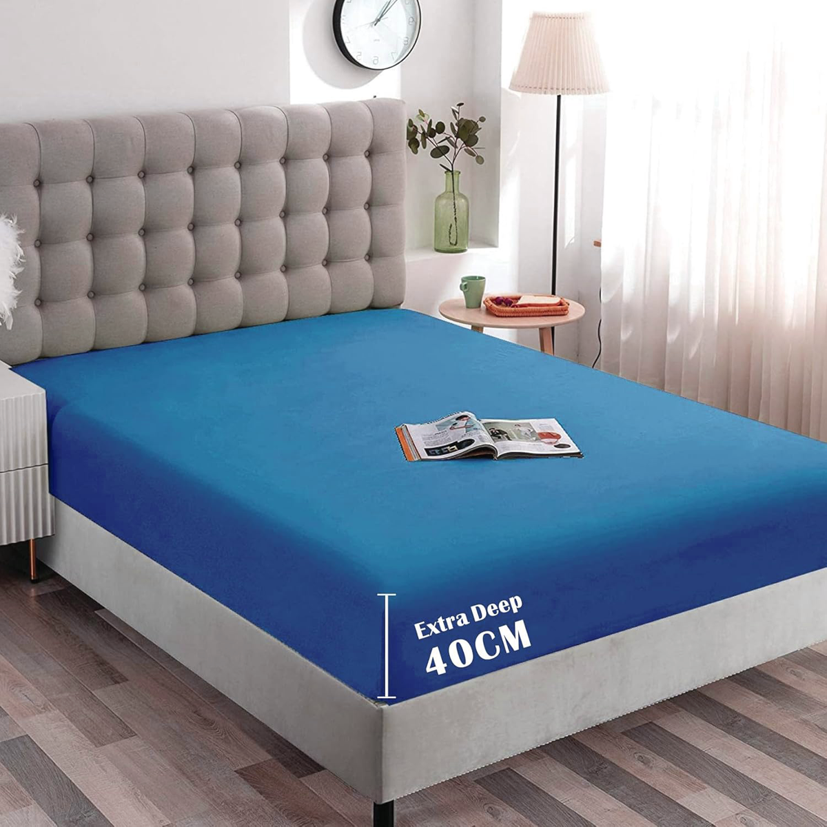 Hotel Quality Fitted Sheet - 1 Piece Fitted Sheet  -Breathable Bedding - Wrinkle, Fade, Stain Resistant- 16inch/40cm Deep Poc