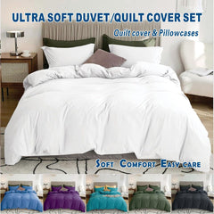 3 Piece Hotel Soft Microfiber Quilt Cover Set-2000TC Duvet/Donna Cover Set & Pillowcases -1 Quilt Cover Zipper Closure & 1 x 