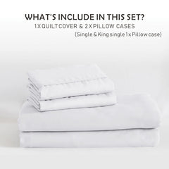 3 Piece Hotel Soft Microfiber Quilt Cover Set-2000TC Duvet/Donna Cover Set & Pillowcases -1 Quilt Cover Zipper Closure & 1 x 