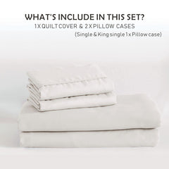 3 Piece Hotel Soft Microfiber Quilt Cover Set-2000TC Duvet/Donna Cover Set & Pillowcases -1 Quilt Cover Zipper Closure & 1 x 