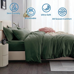3 Piece Hotel Soft Microfiber Quilt Cover Set-2000TC Duvet/Donna Cover Set & Pillowcases -1 Quilt Cover Zipper Closure & 1 x 