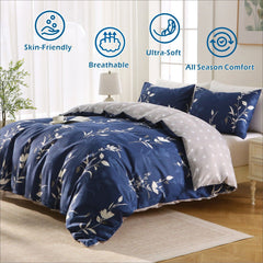 3 Piece Hotel Soft Microfiber Quilt Cover Set-2000TC Duvet/Donna Cover Set & Pillowcases -1 Quilt Cover Zipper Closure & 1 x 