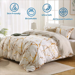3 Piece Hotel Soft Microfiber Quilt Cover Set-2000TC Duvet/Donna Cover Set & Pillowcases -1 Quilt Cover Zipper Closure & 1 x 
