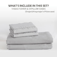 3 Piece Hotel Soft Microfiber Quilt Cover Set-2000TC Duvet/Donna Cover Set & Pillowcases -1 Quilt Cover Zipper Closure & 1 x 