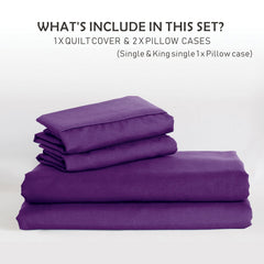 3 Piece Hotel Soft Microfiber Quilt Cover Set-2000TC Duvet/Donna Cover Set & Pillowcases -1 Quilt Cover Zipper Closure & 1 x 