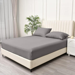 3 Piece Fitted Sheet Set- Fitted Sheet & Pillowcases -Breathable Bedding - Wrinkle, Fade, Stain Resistant- 40cm Deep Pocket F