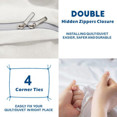 2 Piece Hotel Soft Microfiber Quilt Cover Set-2000TC Duvet/Donna Cover Set & Pillowcases -1 Quilt Cover Zipper Closure & 1 x 