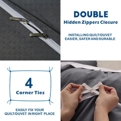 2 Piece Hotel Soft Microfiber Quilt Cover Set-2000TC Duvet/Donna Cover Set & Pillowcases -1 Quilt Cover Zipper Closure & 1 x 