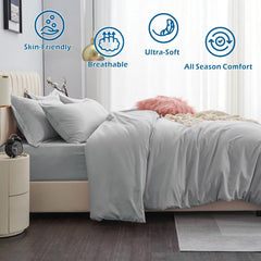 2 Piece Hotel Soft Microfiber Quilt Cover Set-2000TC Duvet/Donna Cover Set & Pillowcases -1 Quilt Cover Zipper Closure & 1 x 