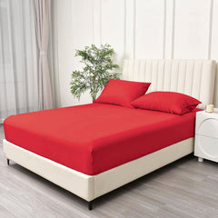 2 Piece Fitted Sheet Set- Fitted Sheet & Pillowcases -Breathable Bedding - Wrinkle, Fade, Stain Resistant- 40cm Deep Pocket F