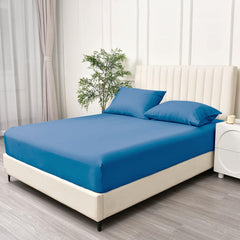 2 Piece Fitted Sheet Set- Fitted Sheet & Pillowcases -Breathable Bedding - Wrinkle, Fade, Stain Resistant- 40cm Deep Pocket F