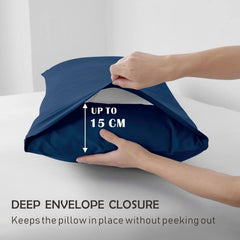 2 Piece Fitted Sheet Set- Fitted Sheet & Pillowcases -Breathable Bedding - Wrinkle, Fade, Stain Resistant- 40cm Deep Pocket F