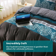 3 Piece Hotel Soft Microfiber Quilt Cover Set-2000TC Duvet/Donna Cover Set & Pillowcases -1 Quilt Cover Zipper Closure & 1 x 