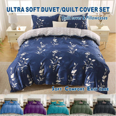3 Piece Hotel Soft Microfiber Quilt Cover Set-2000TC Duvet/Donna Cover Set & Pillowcases -1 Quilt Cover Zipper Closure & 1 x 