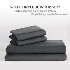 3 Piece Hotel Soft Microfiber Quilt Cover Set-2000TC Duvet/Donna Cover Set & Pillowcases -1 Quilt Cover Zipper Closure & 1 x 