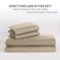3 Piece Hotel Soft Microfiber Quilt Cover Set-2000TC Duvet/Donna Cover Set & Pillowcases -1 Quilt Cover Zipper Closure & 1 x 