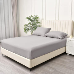 3 Piece Fitted Sheet Set- Fitted Sheet & Pillowcases -Breathable Bedding - Wrinkle, Fade, Stain Resistant- 40cm Deep Pocket F