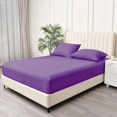 3 Piece Fitted Sheet Set- Fitted Sheet & Pillowcases -Breathable Bedding - Wrinkle, Fade, Stain Resistant- 40cm Deep Pocket F