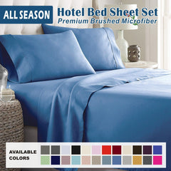 4 Piece Bed Sheet Set- Bedding Sheets & Pillowcases -Breathable Bedding - Wrinkle, Fade, Stain Resistant-Deep Pocket Flat Fit