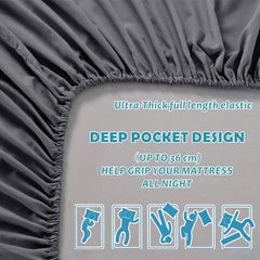 4 Piece Bed Sheet Set- Bedding Sheets & Pillowcases -Breathable Bedding - Wrinkle, Fade, Stain Resistant-Deep Pocket Flat Fit