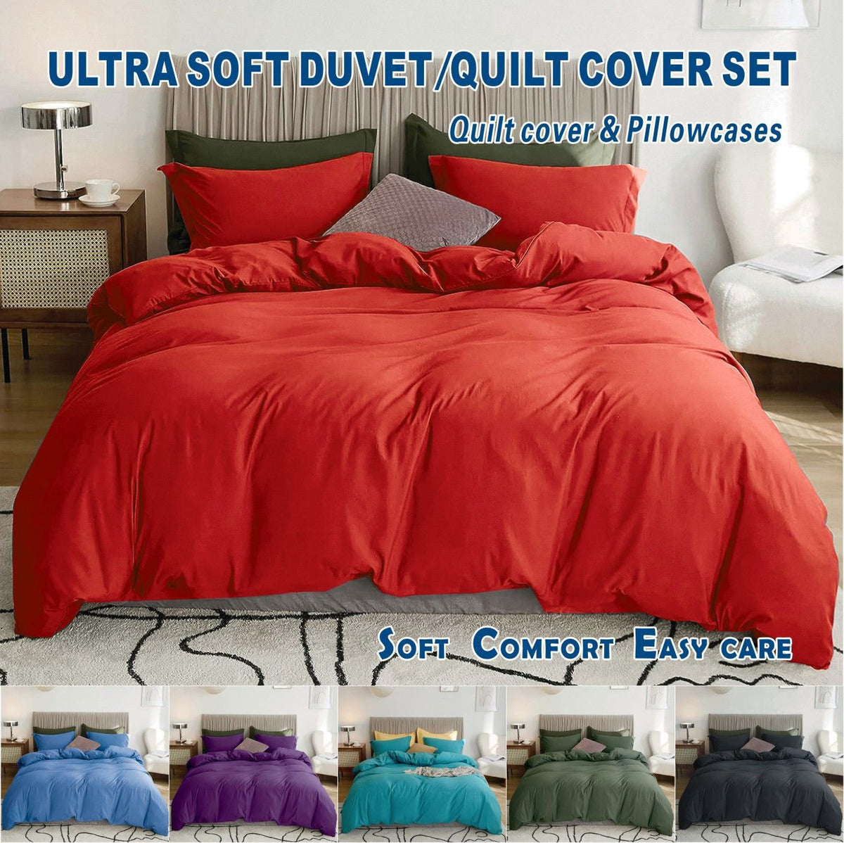2 Piece Hotel Soft Microfiber Quilt Cover Set-2000TC Duvet/Donna Cover Set & Pillowcases -1 Quilt Cover Zipper Closure & 1 x 