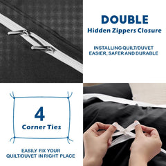 2 Piece Hotel Soft Microfiber Quilt Cover Set-2000TC Duvet/Donna Cover Set & Pillowcases -1 Quilt Cover Zipper Closure & 1 x 
