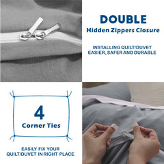 2 Piece Hotel Soft Microfiber Quilt Cover Set-2000TC Duvet/Donna Cover Set & Pillowcases -1 Quilt Cover Zipper Closure & 1 x 